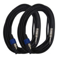 25 Foot Speakon to 1/4 Speaker Cable, 2 Conductor, 14 Gauge, Pack of 2 B286