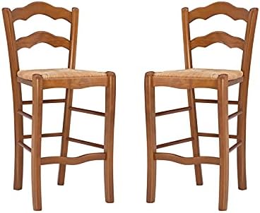 Set of Two Wood Counter Stools G8885