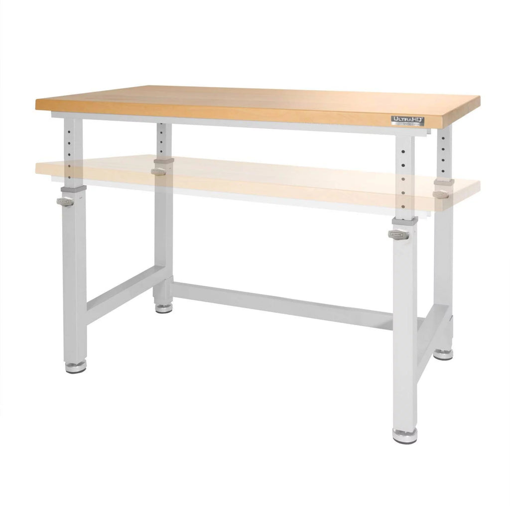 Height Adjustable Heavy-Duty Wood Top Workbench V728658
