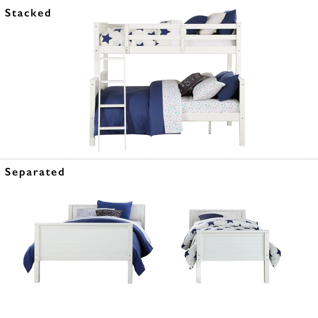 White Convertible Wood Bunk Bed S50453