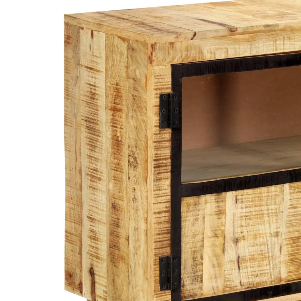 Brown and Black Solid Rough Mango Wood Sideboard T6300