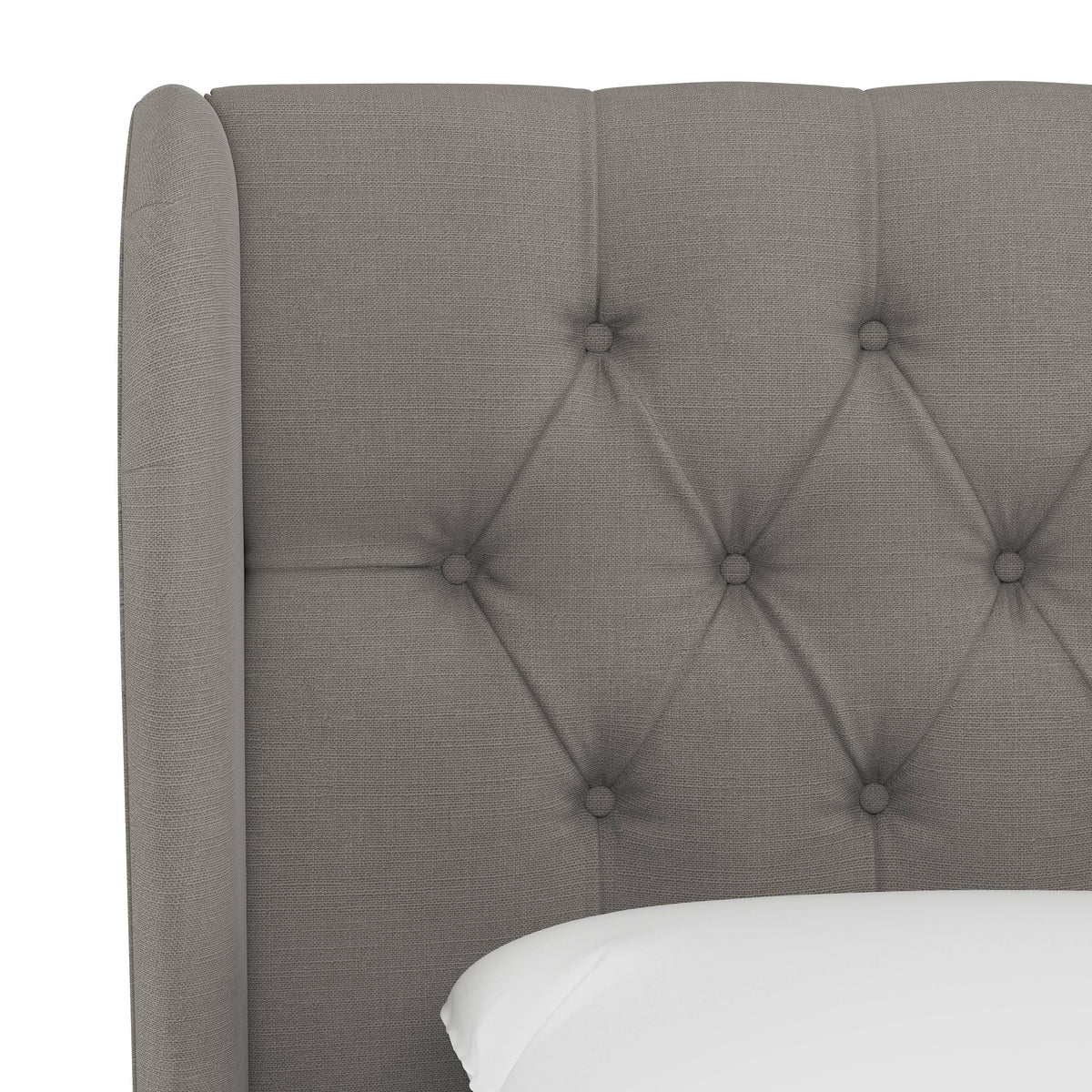 Gray Linen Tufted Wingback Headboard P659709