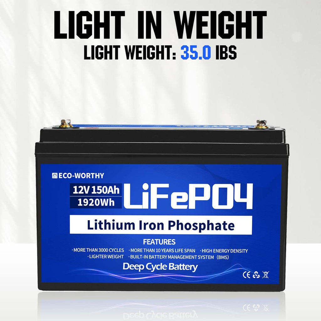 12V 150Ah Rechargeable LiFePO4 Deep Cycle Battery with BMS Y3934