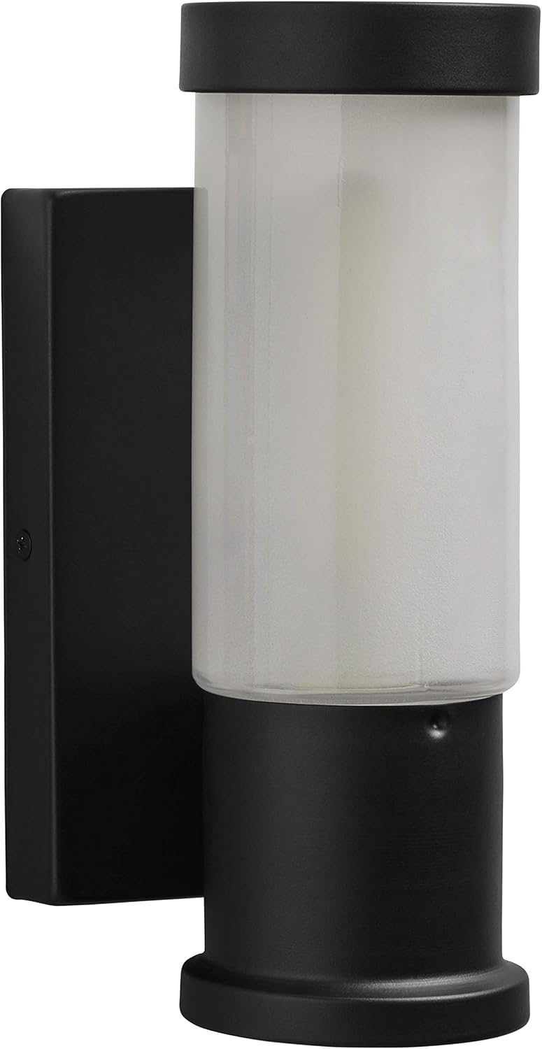 Cylindrical Wall Sconce With LED Light Bulb, Black J3459