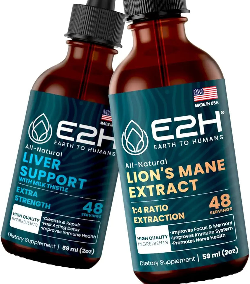 Liver Support and Cordyceps Mushroom Supplement, Vegan, 2 Fl Oz Each A590519