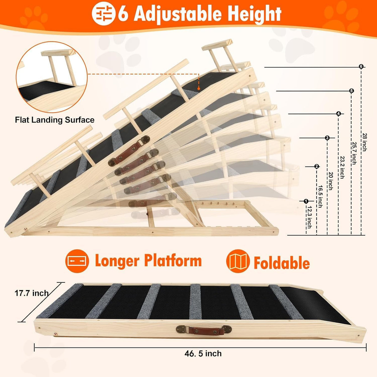 46.5" Adjustable Folding Pet Ramp I424974