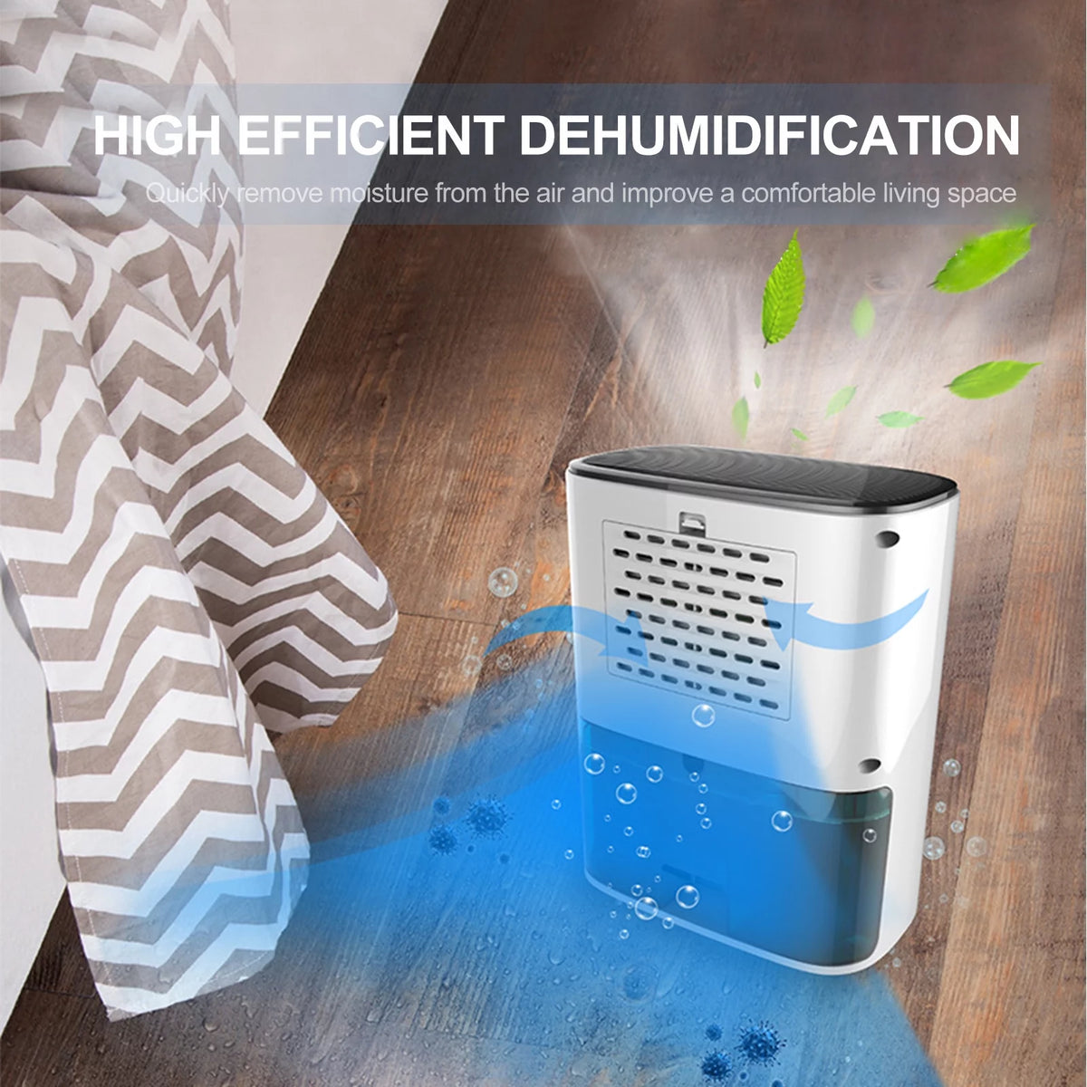 1200mL Portable Small Dehumidifier with Auto-off Protection J21274