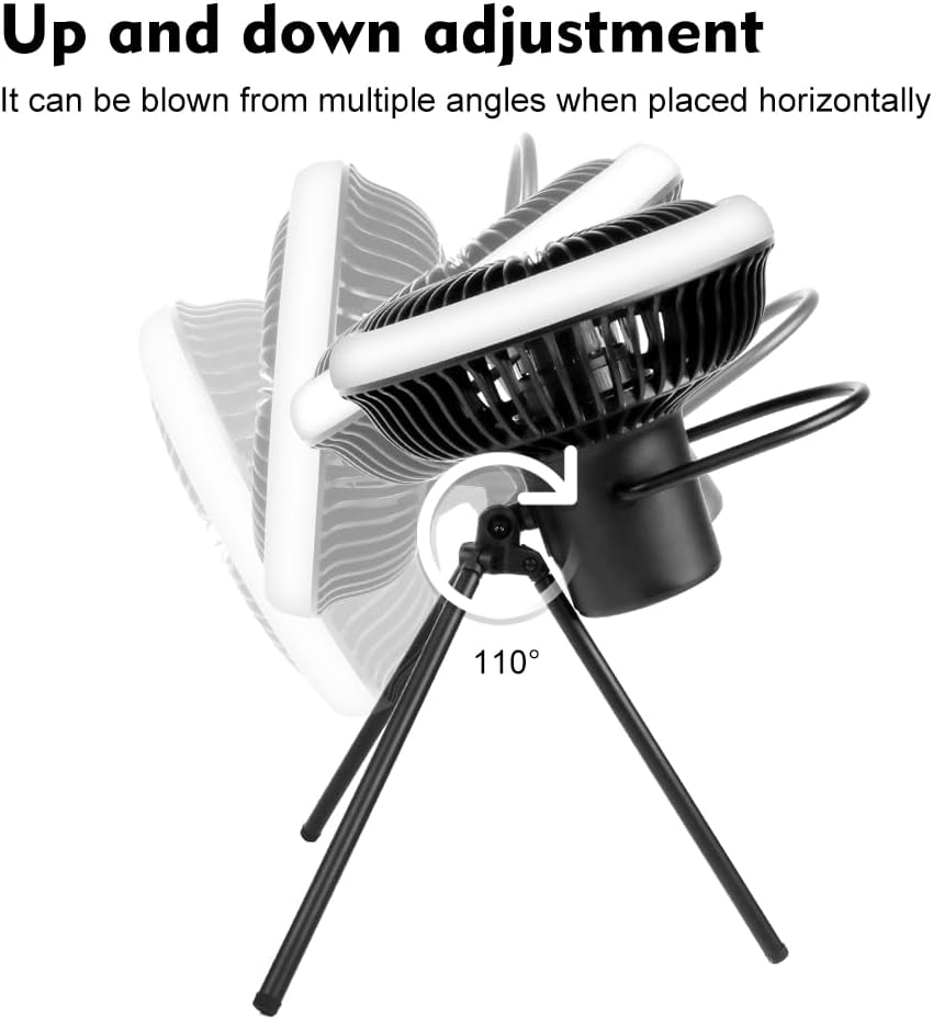 Camping Fan with LED Lantern, USB Desk Fan, Pack of 2 P9718