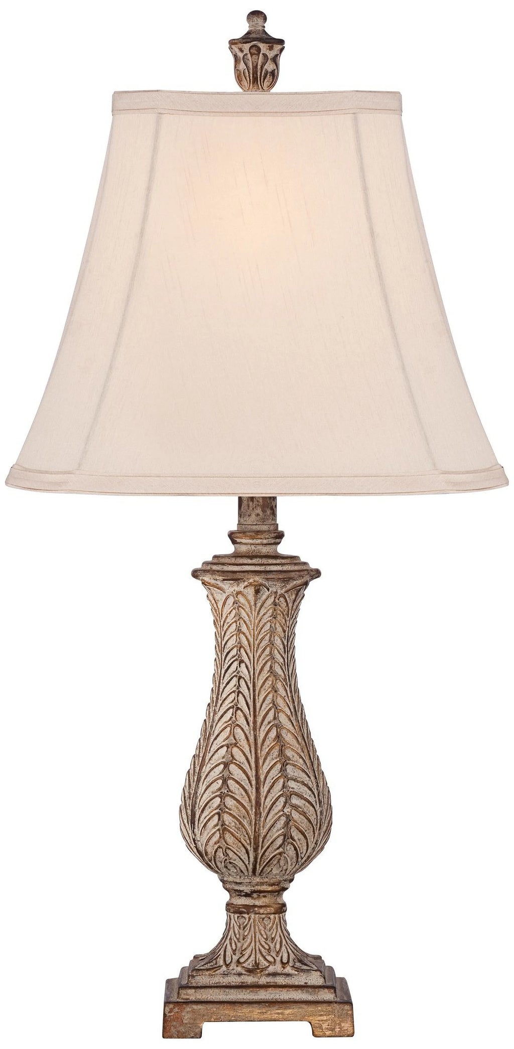 Antique Gold Table Lamp with Off White Rectangular Shade R4972