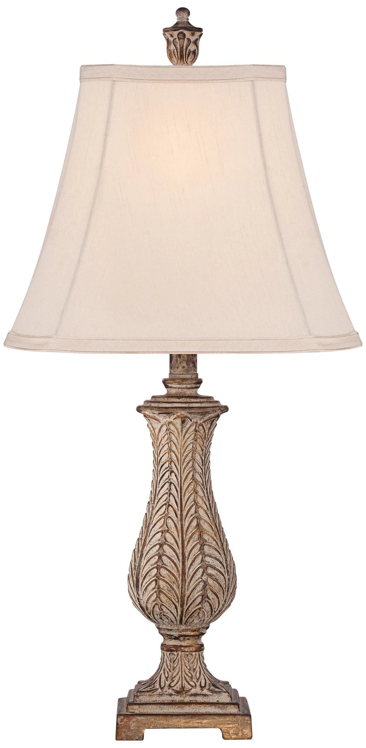 Antique Gold Table Lamp with Off White Rectangular Shade R4972