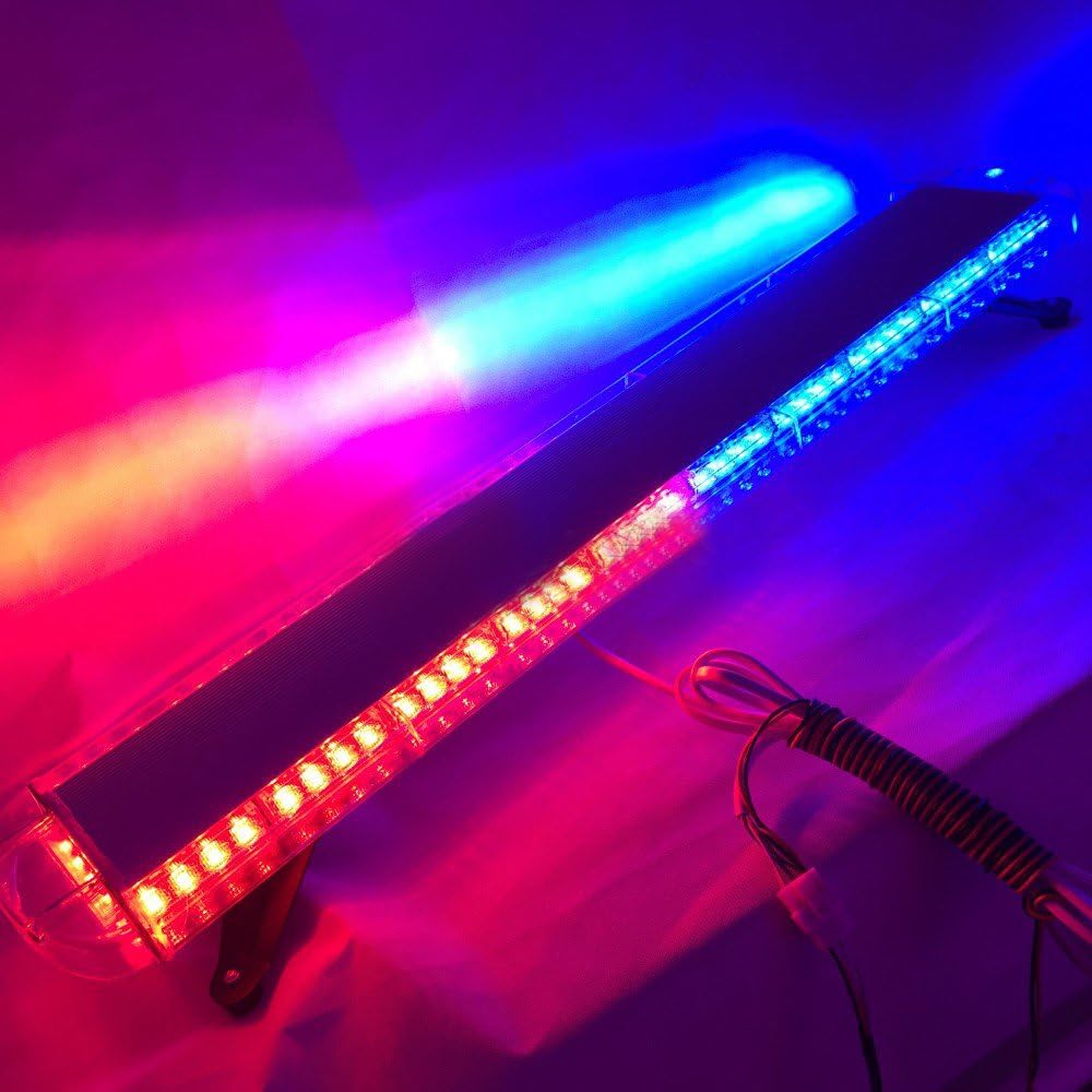 72 LED Car Truck Roof Beacons Emergency Warning Strobe Light Bar 12-24V Blue Red C264599