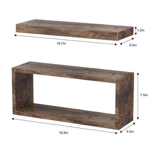 Rustic Brown Floating Shelves D35982
