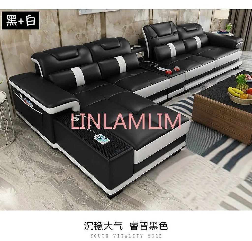 Genuine Leather Recliner Sofa Set H872