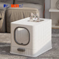 Enclosed Cat Litter Box Large Anti-Splashing Drawer Type Gray X2868