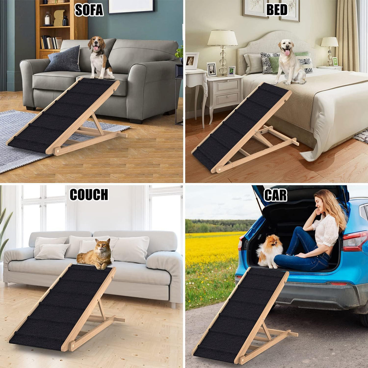 Adjustable Folding Pet Ramp with Non Slip Mat, 40" Long K82987