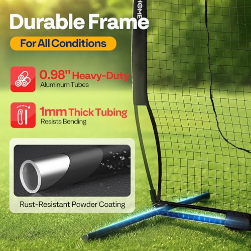 7x7 Ft Baseball Softball Practice Net with Batting Tee and Carry Bag O52643