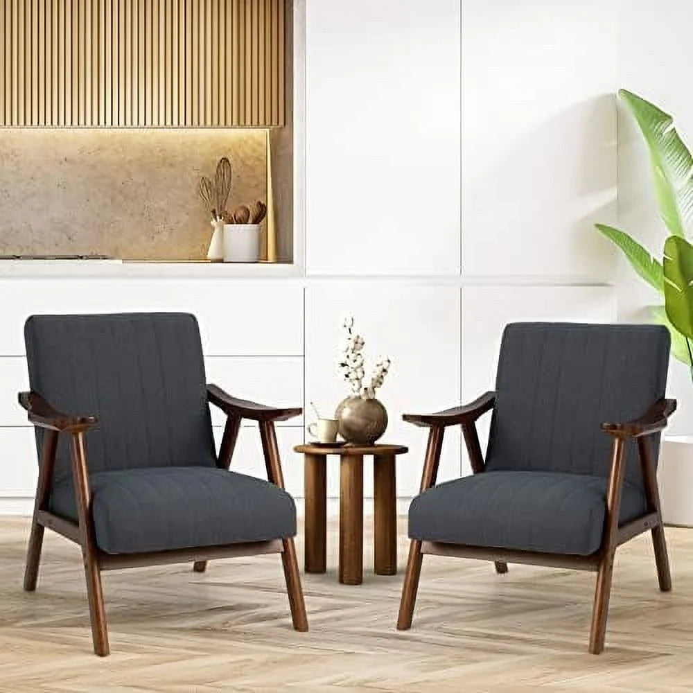 Mid-Century Modern Upholstered Accent Chair with Arms H579853
