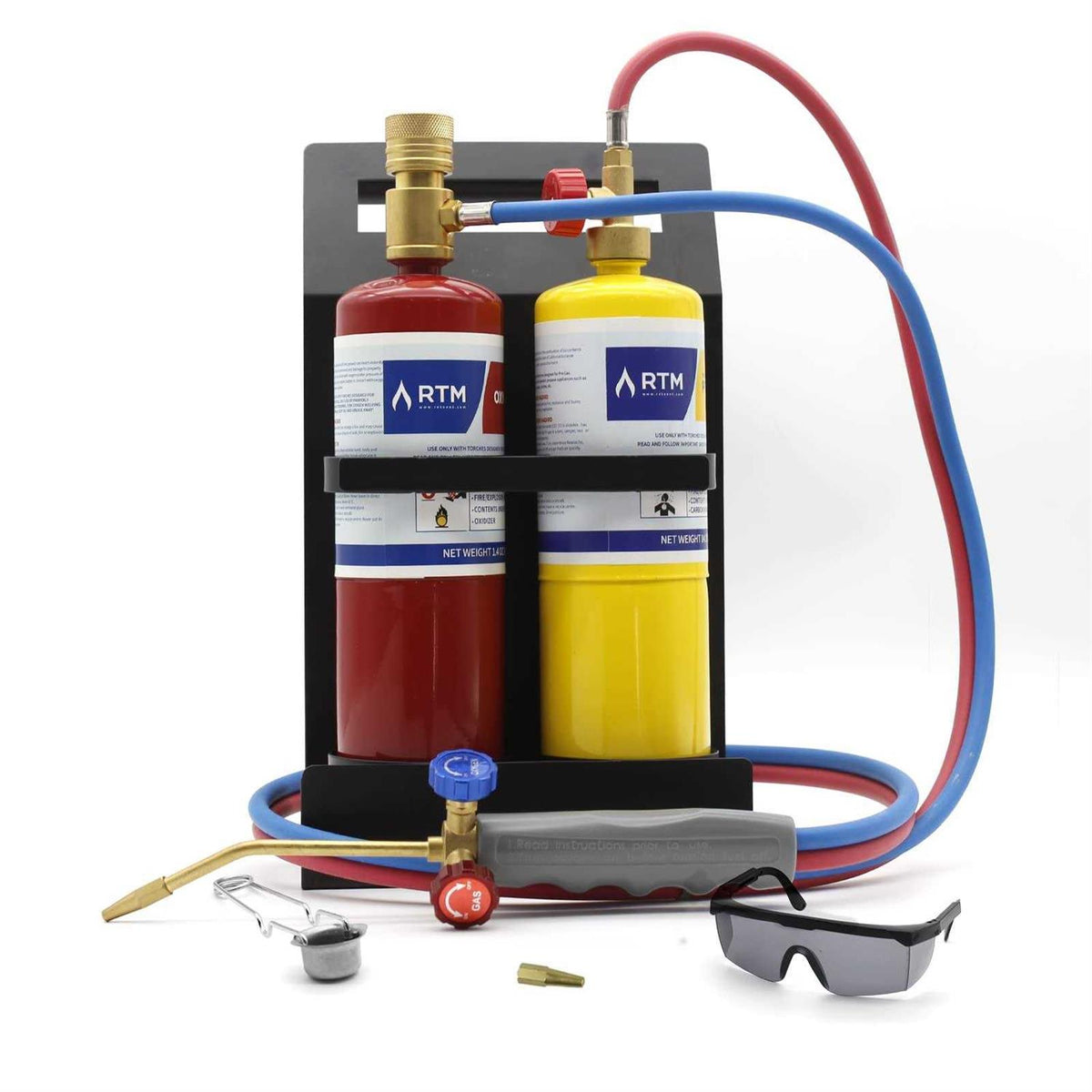 Oxygen MAPP Torch Kit Portable Cylinder Metal Stand H42207
