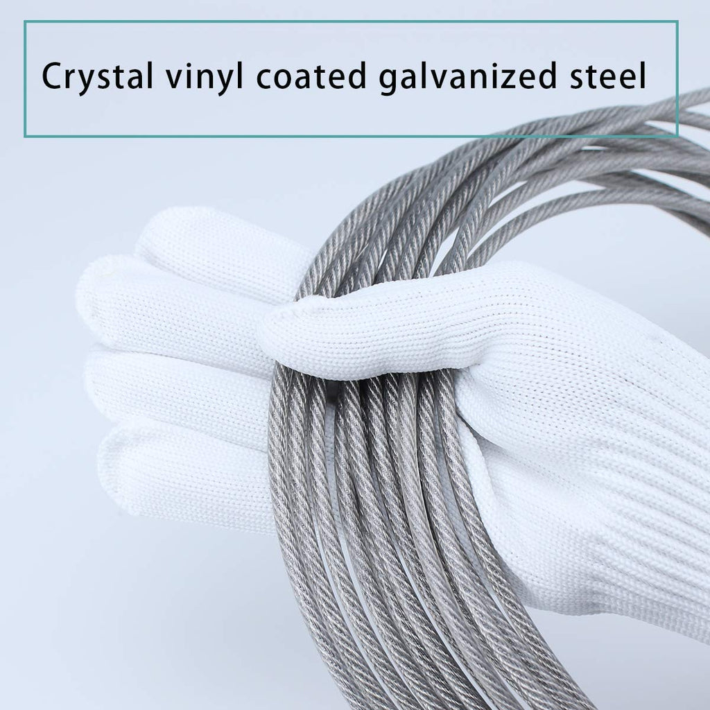 165ft Vinyl Coated Galvanized Steel Cable Rope 7x7 Strand I102