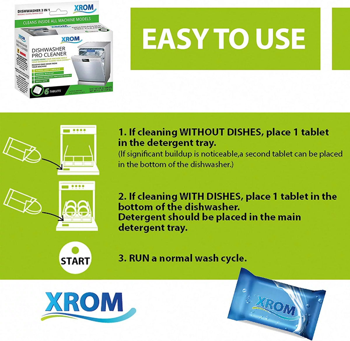 Dishwasher Cleaner and Descaler, 6 Treatments P6436