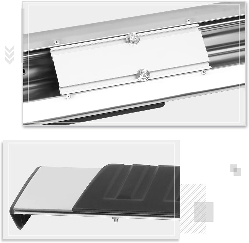 (2Pcs) 6 Inch Chrome Running Boards Side Step Bars Y301412