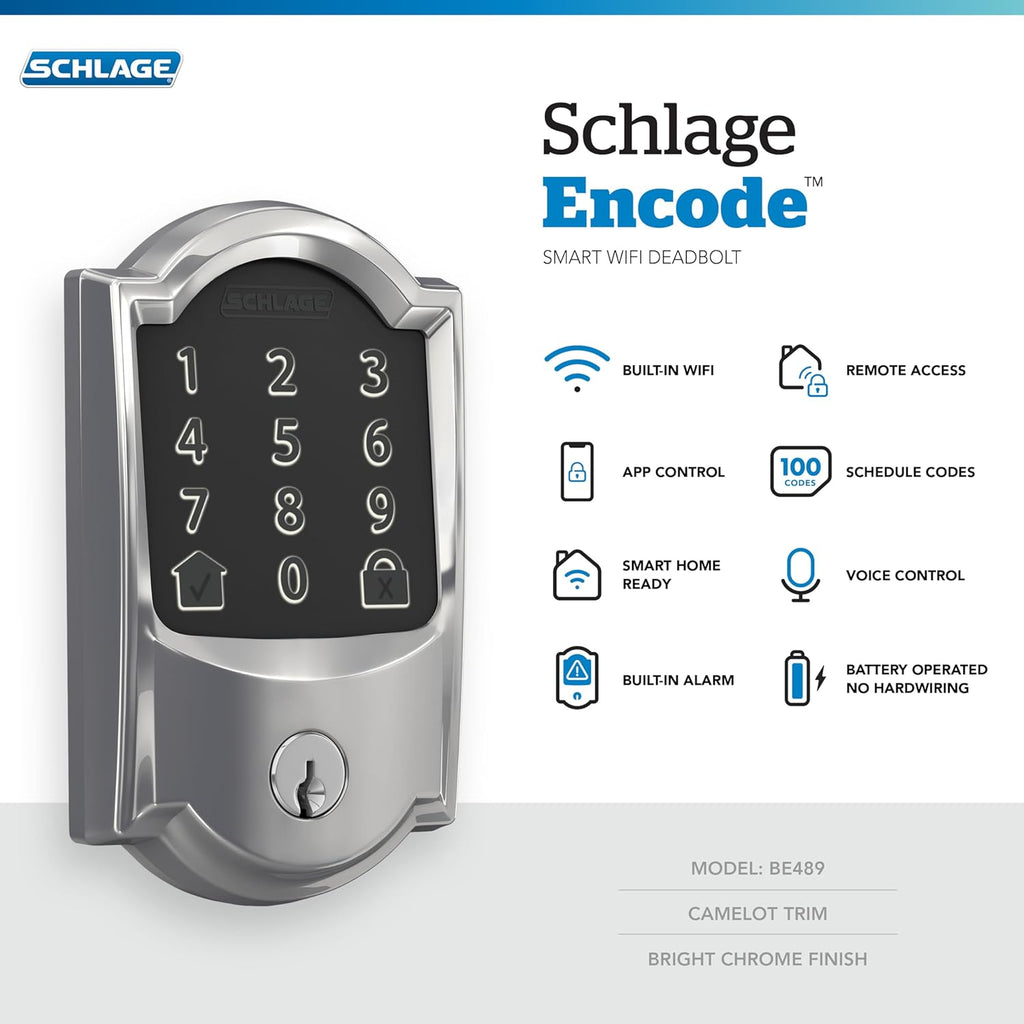 Bright Chrome Smart WiFi Deadbolt L30817