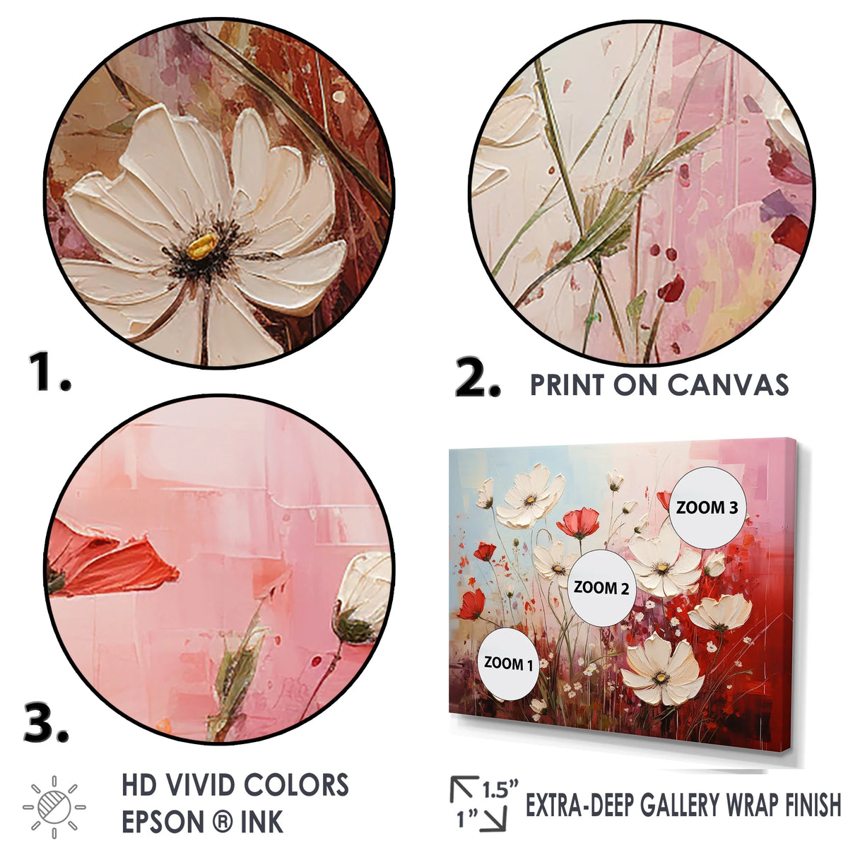 Flower Framed Canvas Art Print O6832
