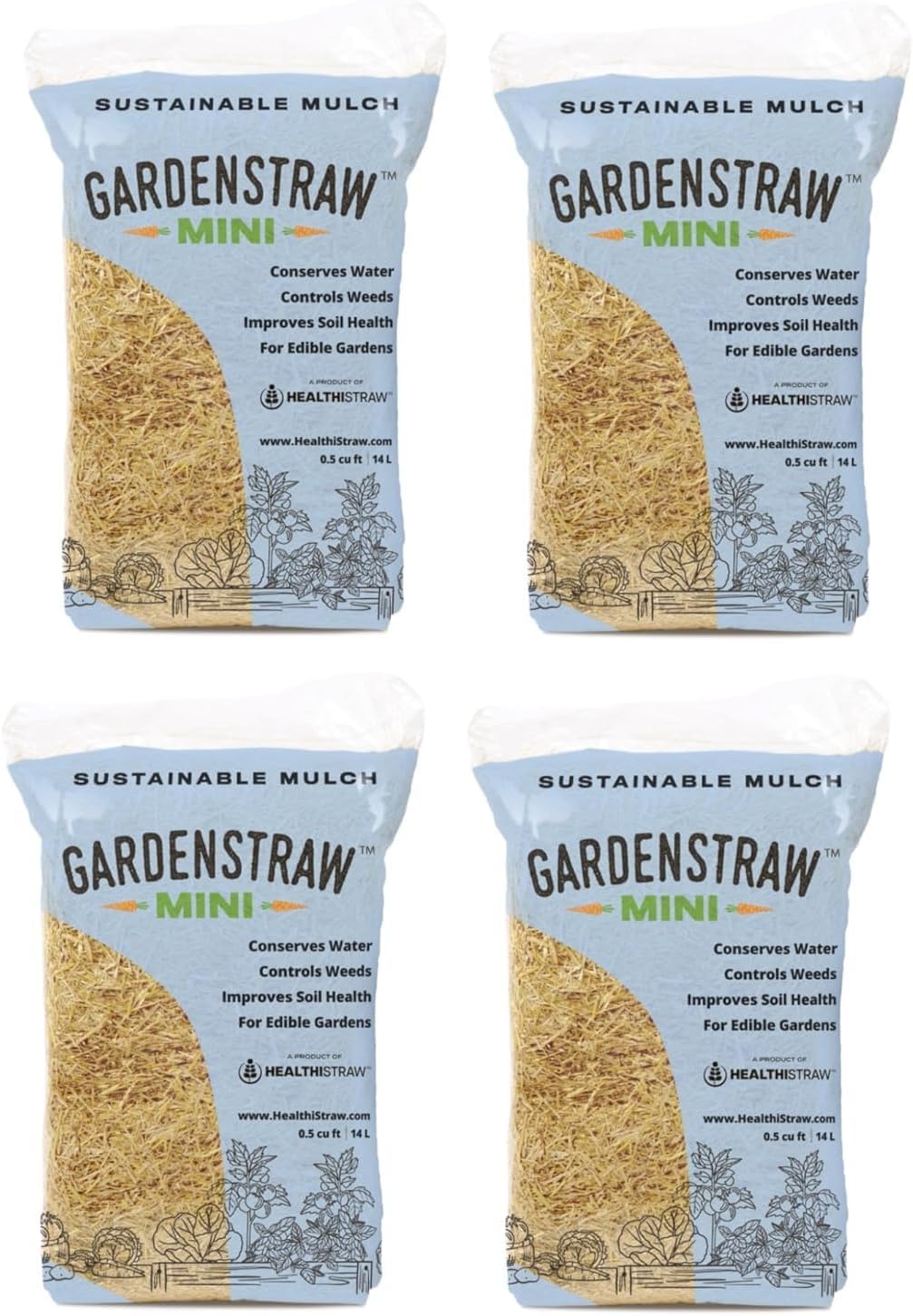 0.5 cu ft (4 Pk) All-Natural Wheat Straw Mulch Y301385