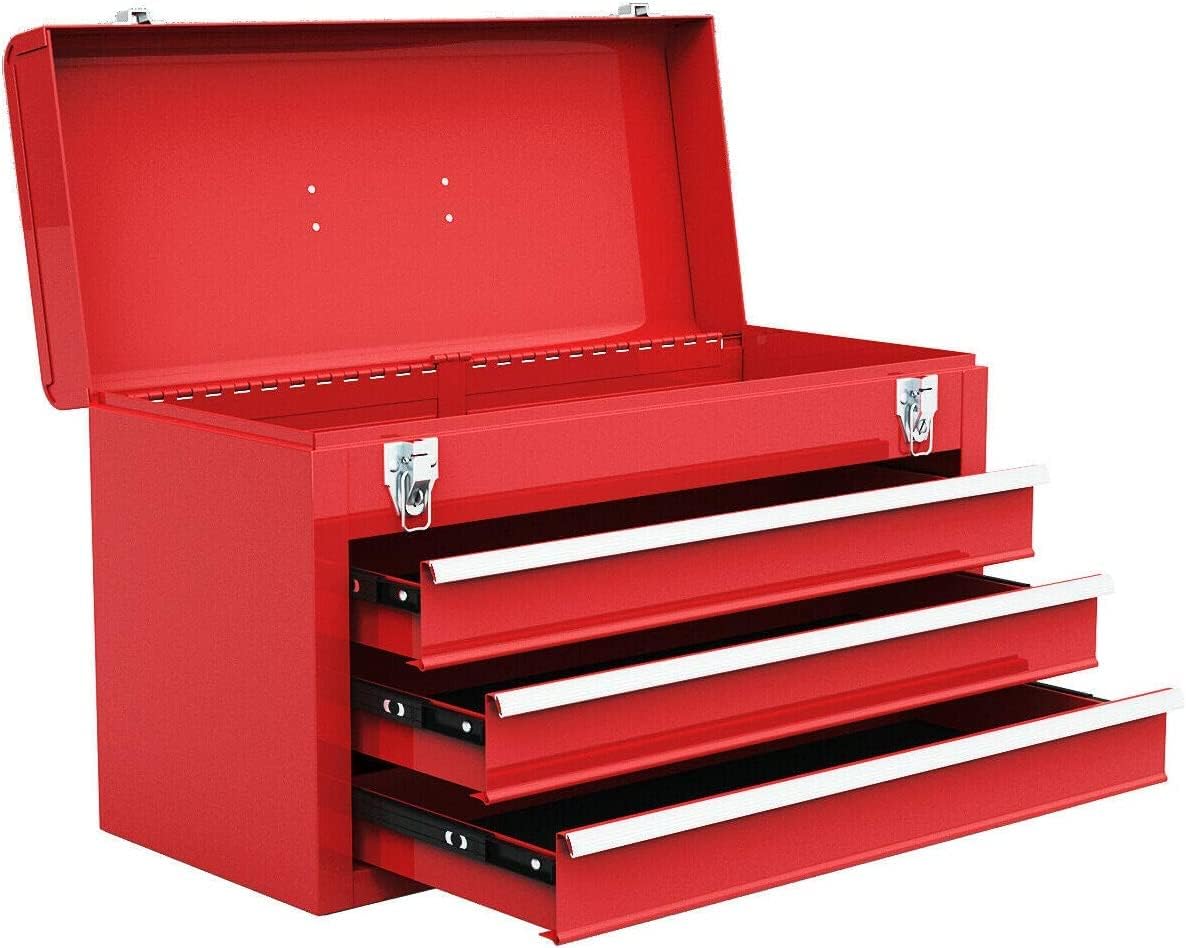Red 20.5'' Steel Tool Box with 3 Drawers A348742
