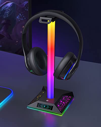 RGB Headset Stand with 2 USB Charger W5421