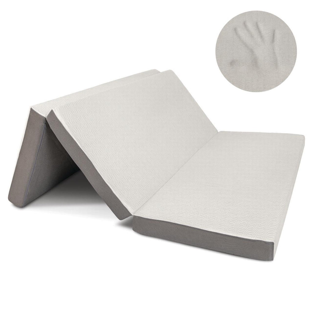 4-Inch Foam Tri Folding Mattress with Washable Cover, Full Size H541606