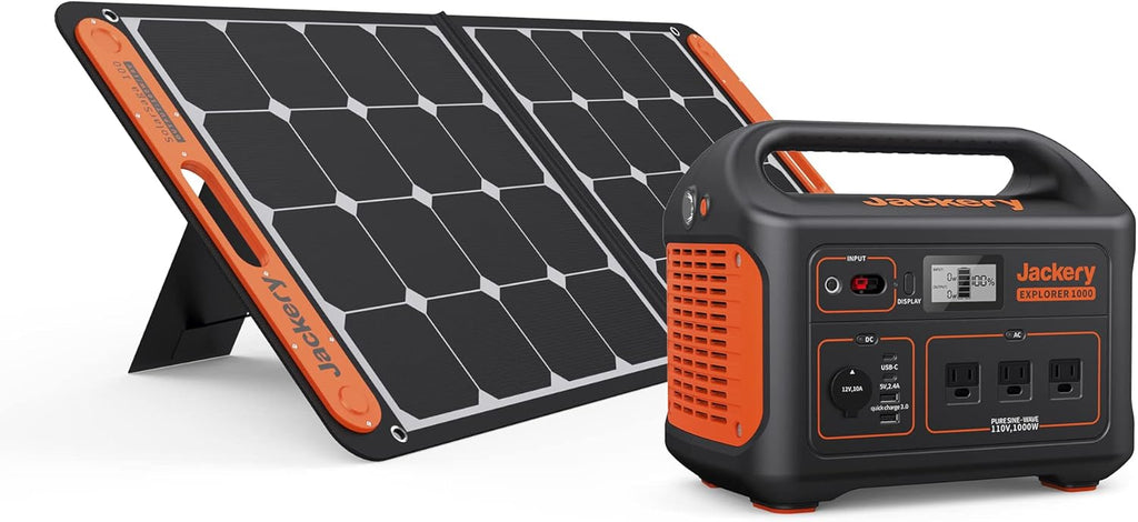 Solar Generator 1000 with 100W Solar Panel and Lithium Battery Pack V3719