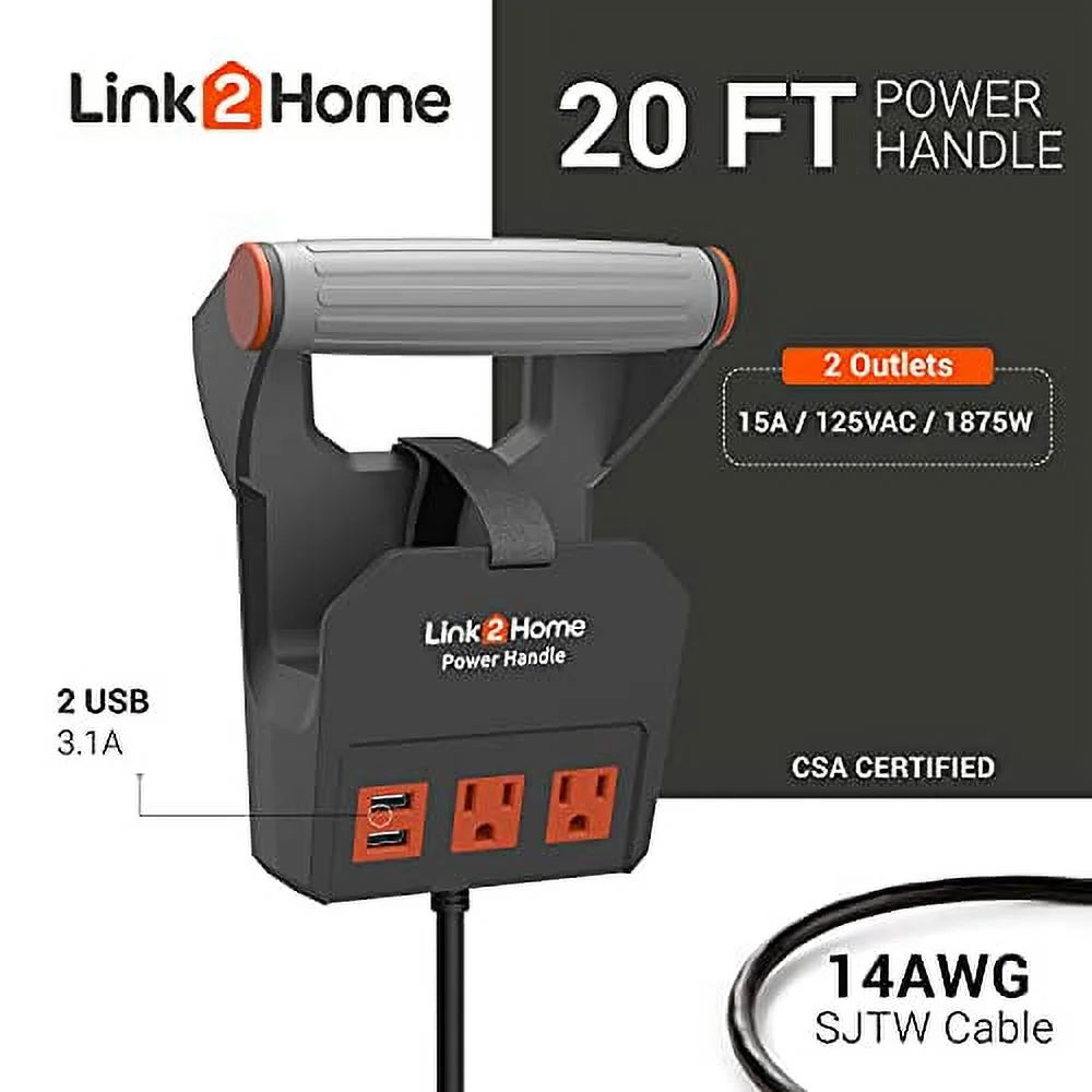 20 ft 14AWG 2 Outlets Extension Cord X55952