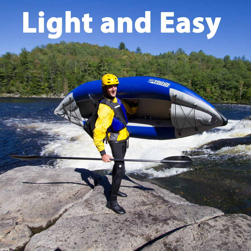 1 Person Lightweight Self-Bailing Inflatable Kayak with Paddle, Seat, Pump, Skeg E624