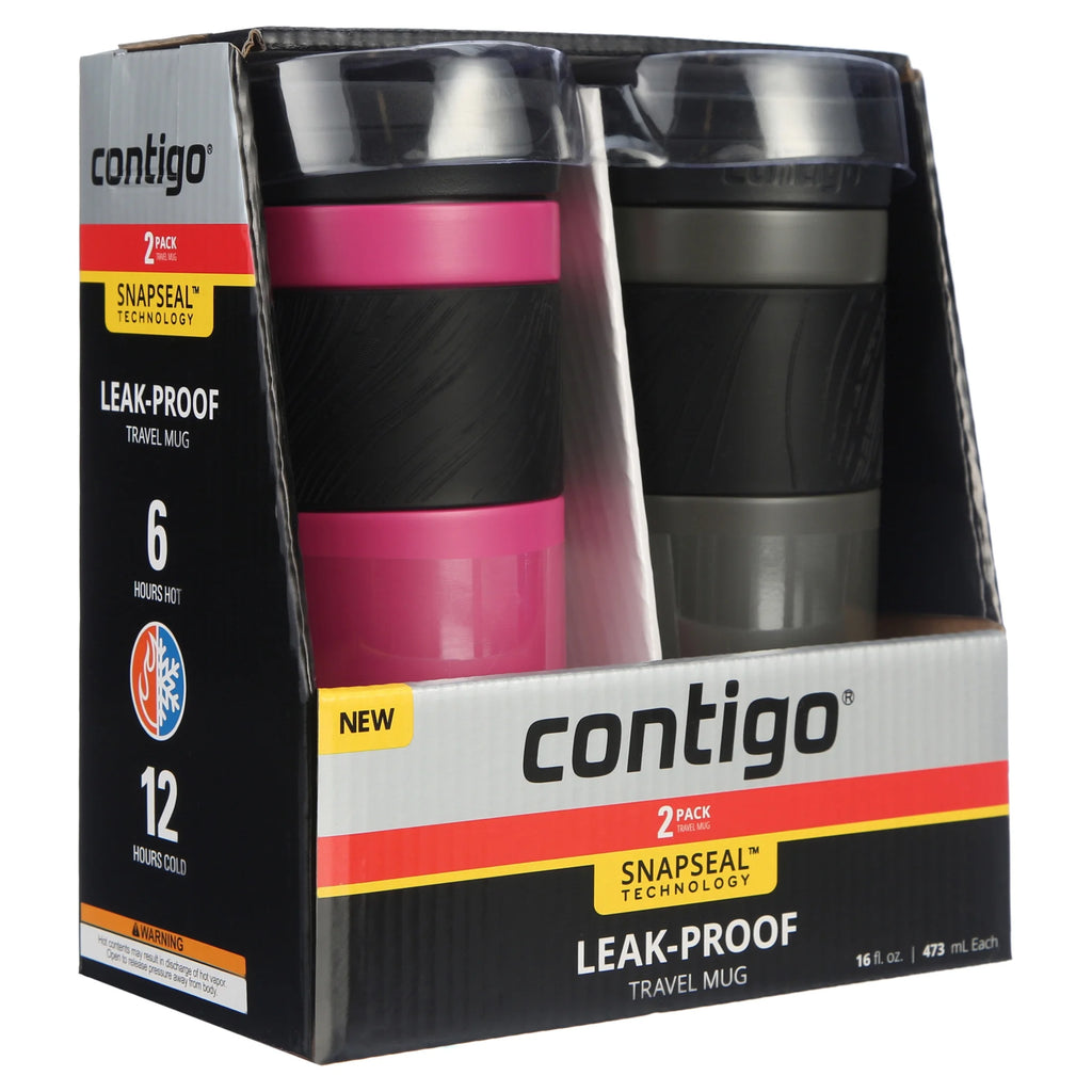 16 oz Insulated Stainless Steel Travel Mug 2-Pack U456163