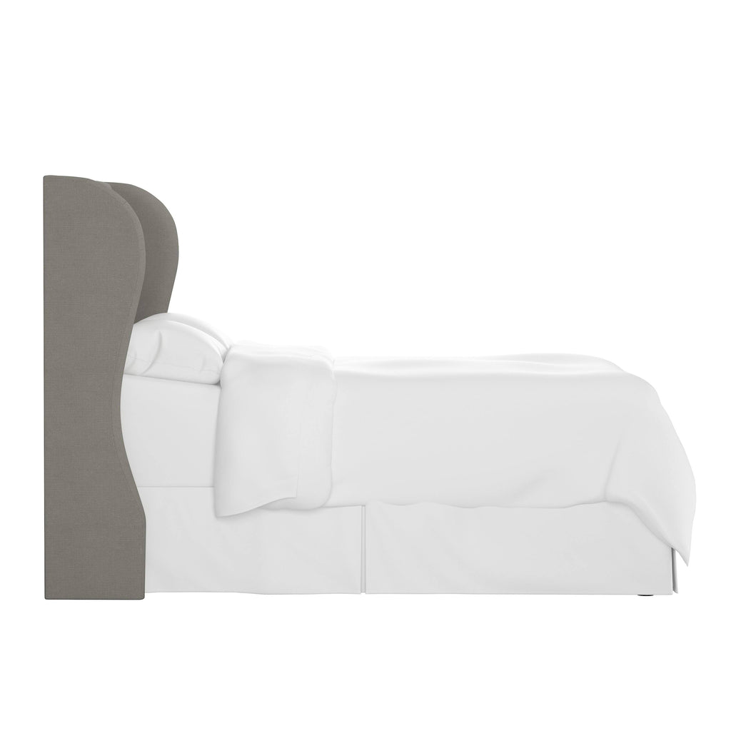 Gray Linen Tufted Wingback Headboard P659709