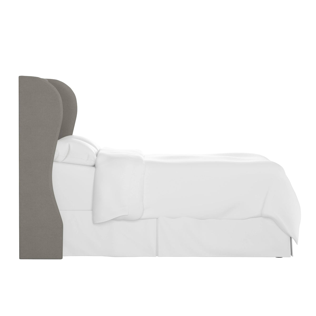Gray Linen Tufted Wingback Headboard P659709