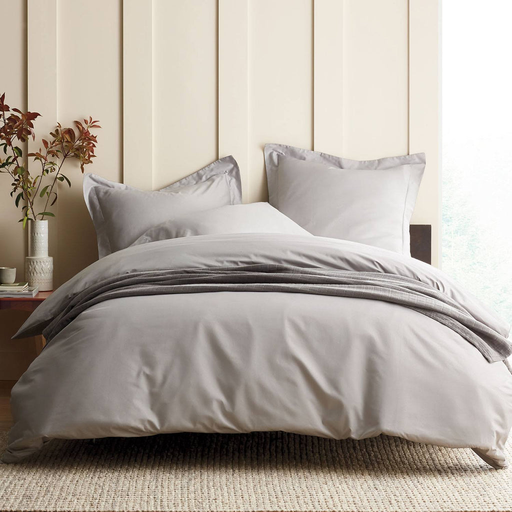 Supima Cotton Sateen Fitted Sheet, Sterling Gray, California King T22652