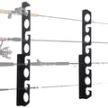 Black 2 Pack Fishing Rod Rack Wall Mount, Holds 16 Rods J38048
