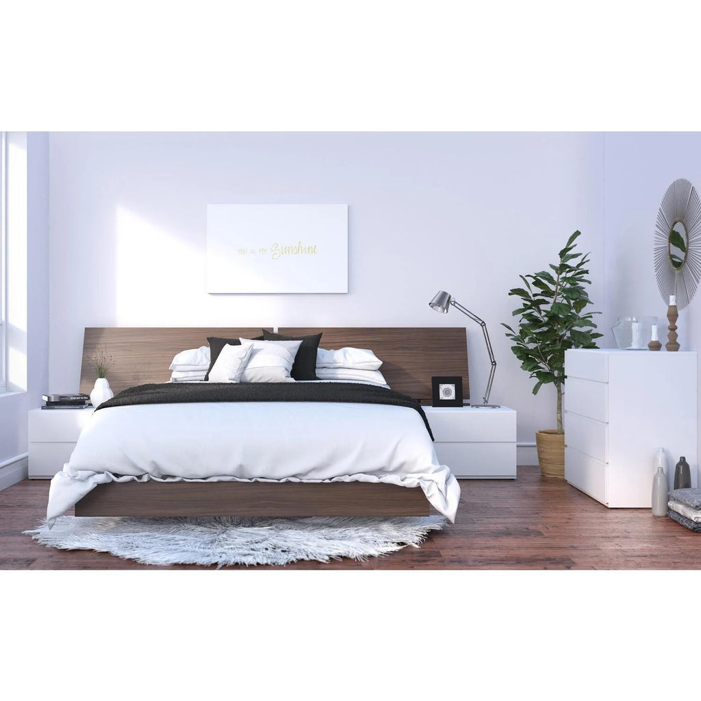 Queen Size Walnut White Bedroom Set O3761