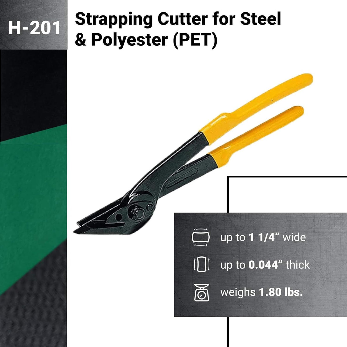 Strapping Cutter for Steel, PET, PP Banding, Carbon Steel Drop Forged, PVC Grips, Pack of 2 E328