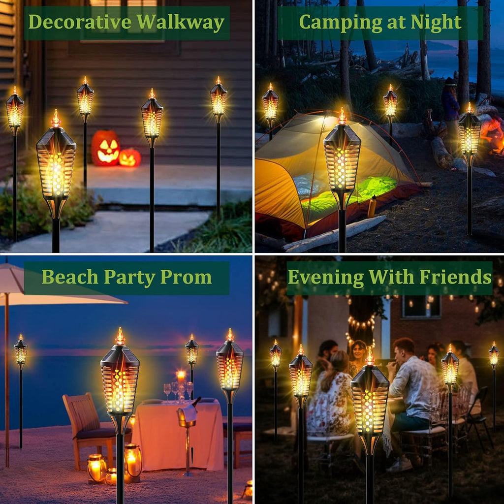 6 Pack Waterproof Outdoor Solar Torch Lights T10722