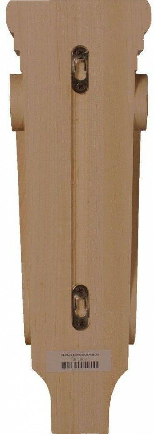 5 1/8 inchw x 3 3/8 inchd x 15 1/2 inchh Medium Acanthus Wood Corbel, Walnut V51839