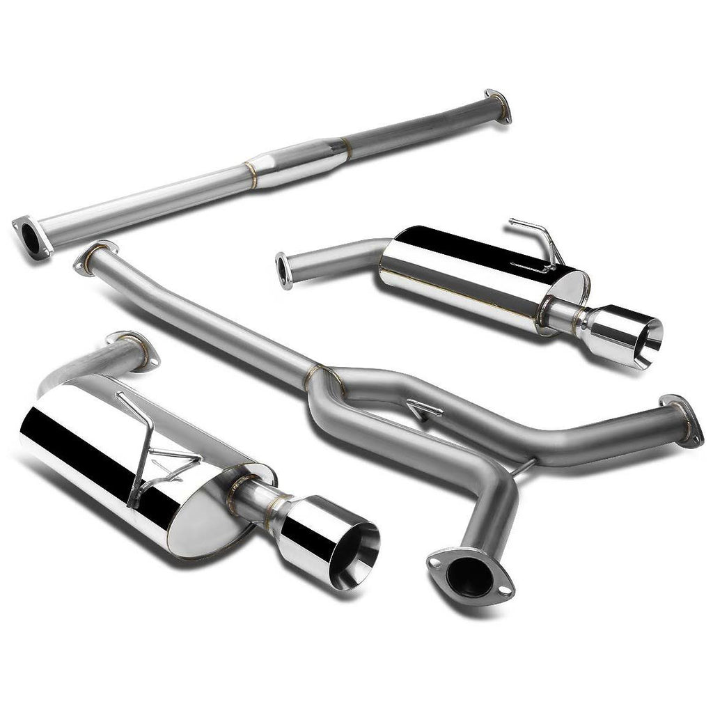 Stainless Steel Dual Rolled Muffler Tip Catback Exhaust System D652