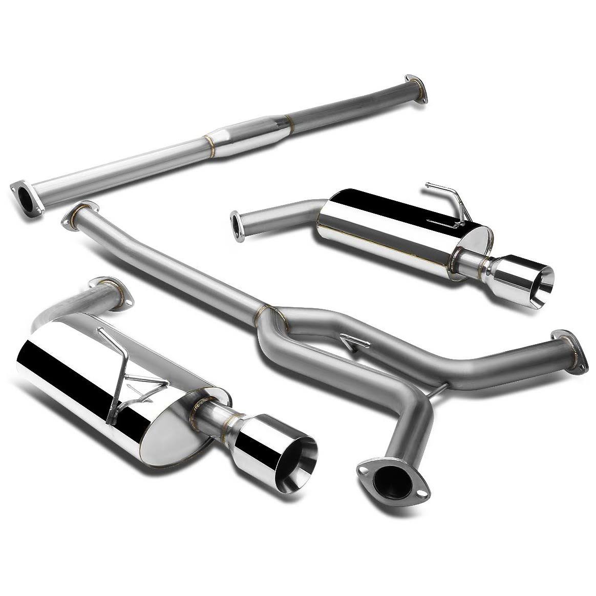 Stainless Steel Dual Rolled Muffler Tip Catback Exhaust System D652