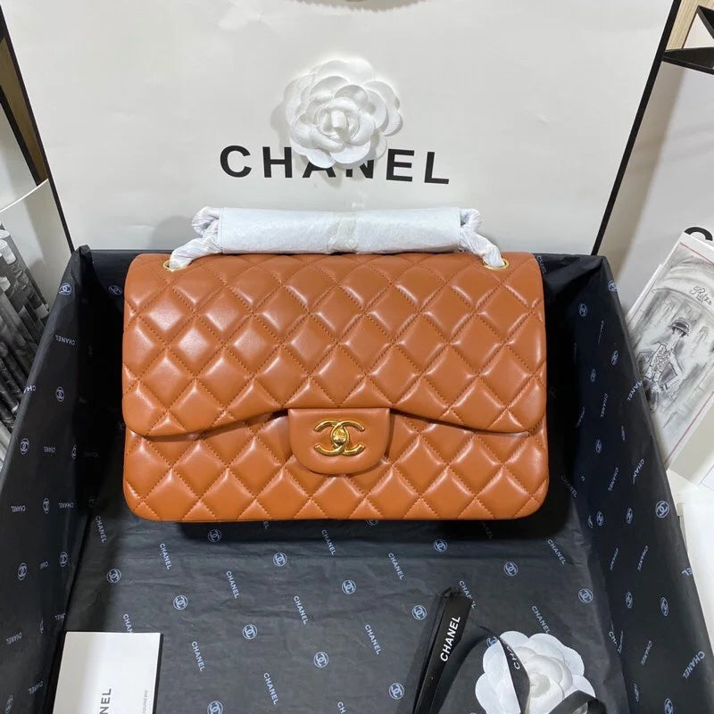 Large Classic Handbag Gold Hardware Brown I396199