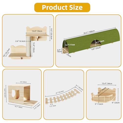 Solid Wood Wall Mounted Cat Furniture Set of 13 W86743