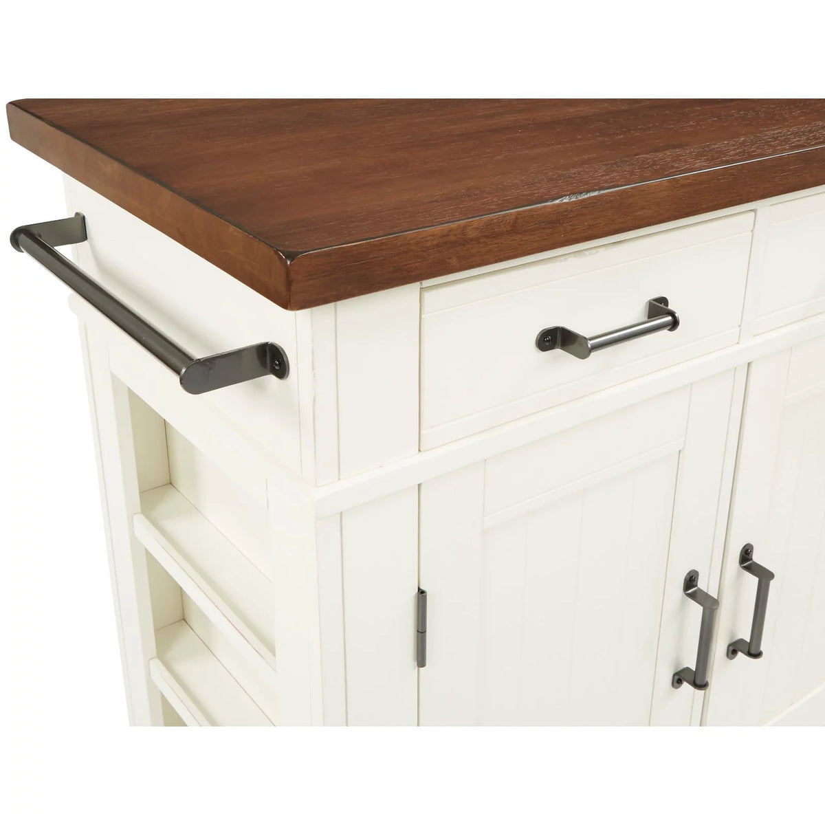 Black Kitchen Island with Vintage Oak Top G43191