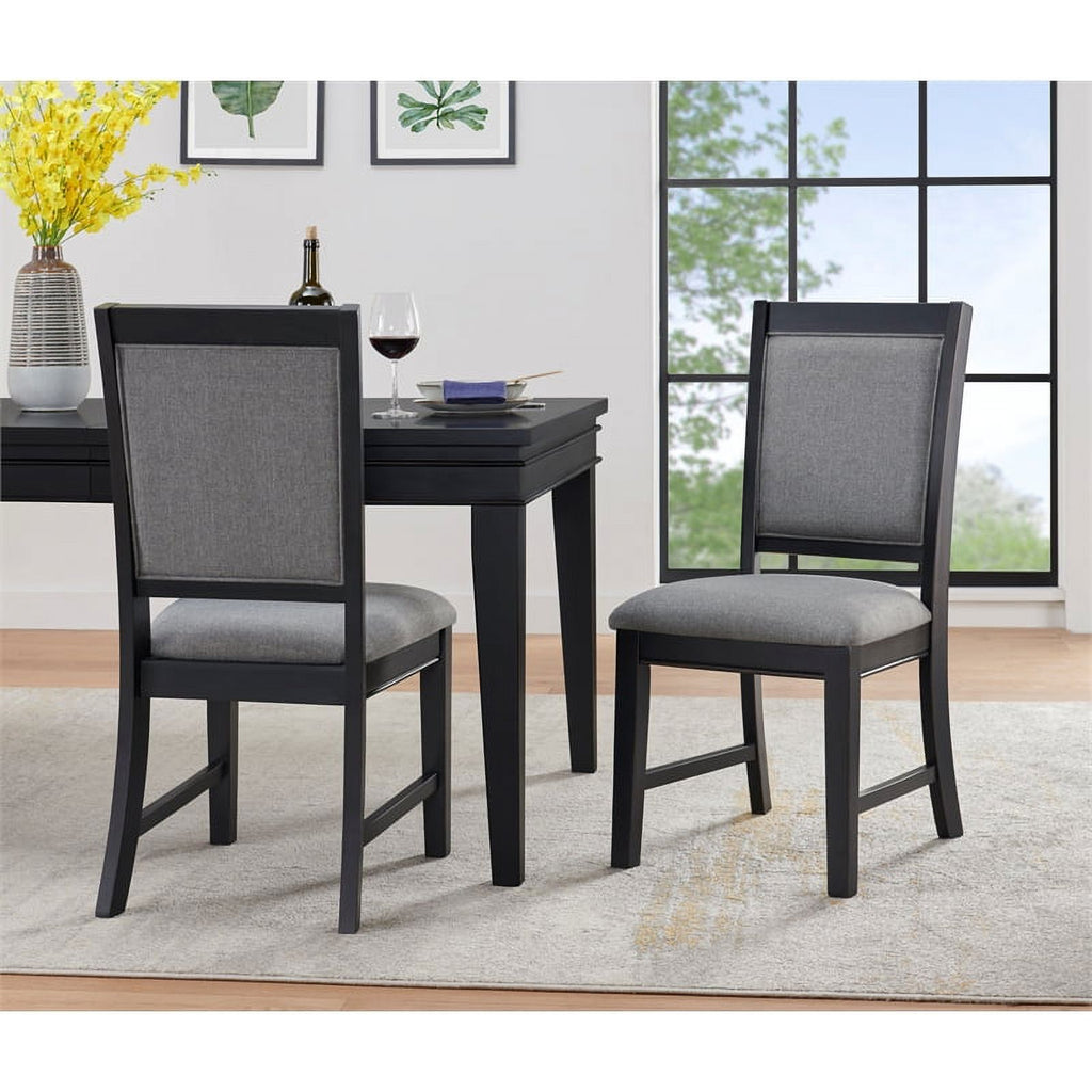 Black and Grey Linen Dining Room Chair (Set of 2) R246061