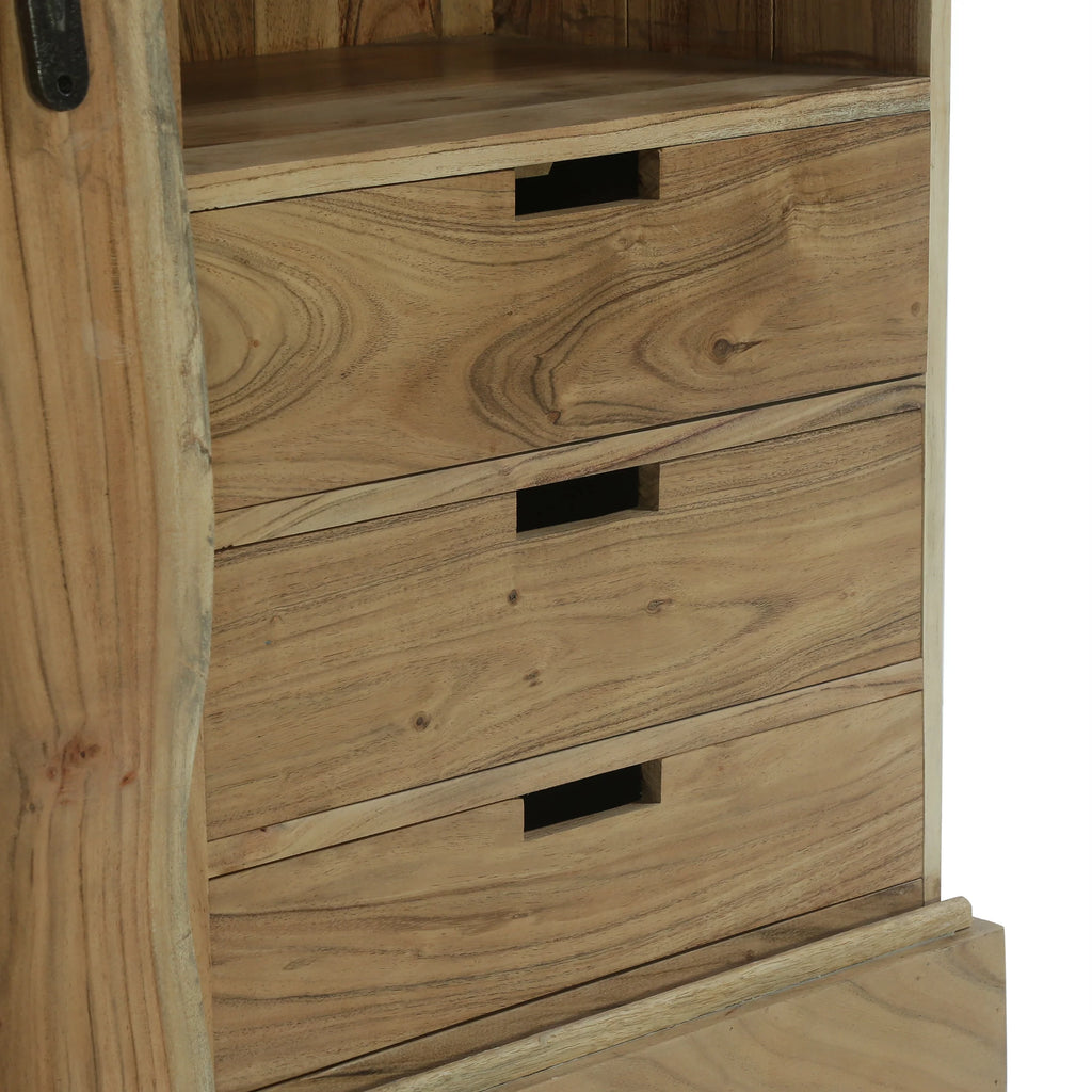 Acacia Wood Live Edge Sideboard with Sliding Door W135525